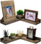 Excello Global Products Wooden L Shaped Corner Shelves: Ready to Hang Home Decor for the Living Room, Bedroom, Office, Kitchen or Bathroom (2 Pack)