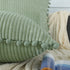 sykting Sage Green Pillow Covers 18x18 inch Soft Striped Boho Farmhouse Decorative Throw Pillow Covers with Pom Poms for Couch Sofa Bed Chair Outdoor Pack of 2