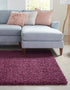 Unique Loom Solo Solid Shag Collection Area Modern Plush Rug Lush & Soft, 2 ft 2 x 3 ft 0, Eggplant Purple