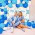 78PCS Mi Bautizo Banner Backdrop Blue Balloons Garland Kit for He God Bless Baby Boy Baptism Party Decorations First Communion Decor Christening Celebration Accessories Gender Photo Background Ideas