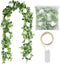 Artificial Eucalyptus Garland, Seasky Greenery Garland Vines with Lights Garland Eucalyptus Leaves with 8 Roses for Garden Home Office Party Decor Indoor, Wedding Arch Decor Outdoor