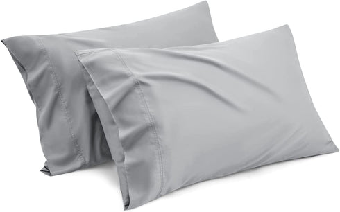 Bedsure Bamboo King Size Pillow Cases 2 Pack - Silver Grey Cooling Pillowcases Set of 2 with Envelope Closure, Cool and Breathable Pillow Case, 20x40 inches
