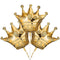 3 Pcs Crown Balloons Gold Foil - Crown Shape Balloons Halloween Decoration Foil Christmas Balloons - Anniversary Balloons Princess Birthday Decorations Happy Birthday Balloon Party Supplies LIGHTNIN