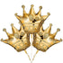 3 Pcs Crown Balloons Gold Foil - Crown Shape Balloons Halloween Decoration Foil Christmas Balloons - Anniversary Balloons Princess Birthday Decorations Happy Birthday Balloon Party Supplies LIGHTNIN