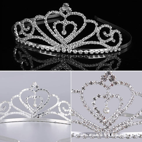 FiGoal King and Queens Royal Crowns 2 Pack Gold Crown and Rhinestone Crystal Tiara for Costume Accessories Role Play Gifts for Easter Basket Stuffers