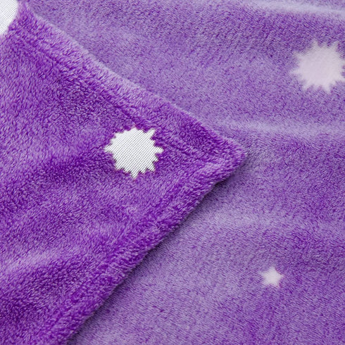 Glow in The Dark Blanket,Galaxy Stars Pattern Throw Blanket Green Fleece Blankets for Boys Girls Baby Teens Grandkids Birthday Gift,Cozy Fuzzy Plush Kids Blanket (60"x40", Purple)