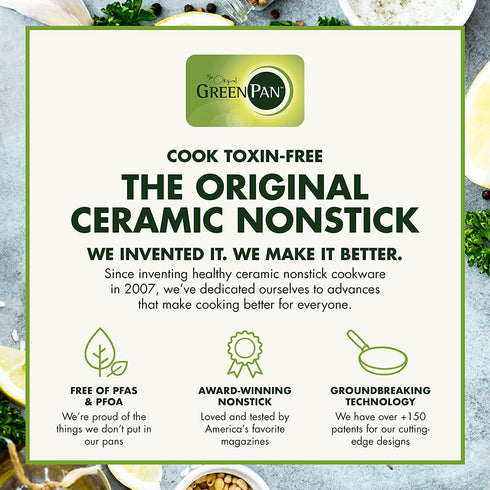 GreenPan Hudson Healthy Ceramic Nonstick, 1.75QT Saucepan Pot, Wood Inspired Handle, PFAS-Free, Dishwasher Safe, Black