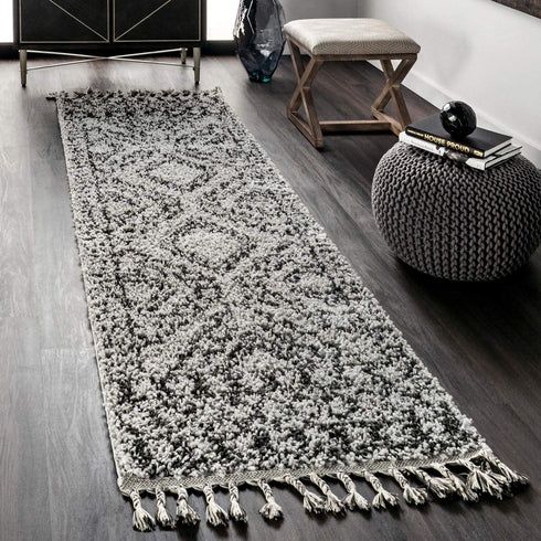 nuLOOM Vasiliki Moroccan Tribal Shag Area Rug, 2' x 3', Grey