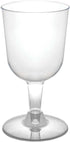 Party Essentials Disposable Hard Plastic Two Pieces Wine Glasses, 40-Count, 5.5-Ounce, Clear