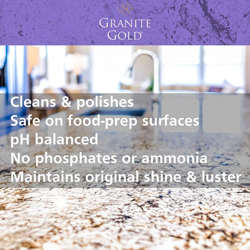 Granite Gold Clean and Shine Spray Value Pack For Granite, Marble, Travertine, Quartz, Natural Stone Countertops & Floors, 24 & 64 Ounce (Set of 2)