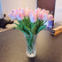 Cloudecor 20Pcs Artificial Tulips Real Touch Artificial Flowers Fake Tulip Latex Bouquet Flower for Wedding Party Home Garden Office DIY Floral Arrangement Decor (Pink - 20p)