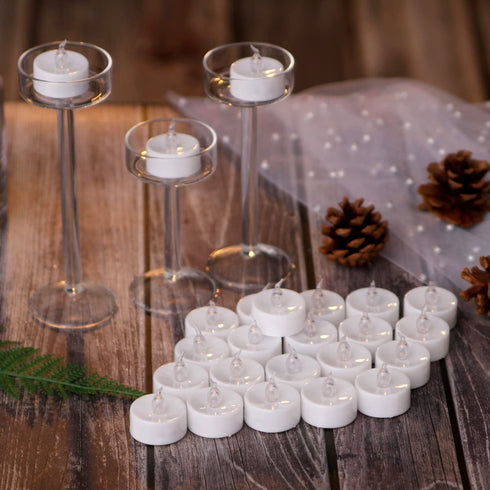 AGPTEK Timer Flickering Tea Lights 24 Pack Flickering LED Candles with Timer Battery Operated Flameless Tealight Candles for Wedding Holiday Party Home Decoration Warm White