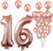 16th Birthday Decorations Party Supplies, Jumbo Rose Gold Foil Balloons for Birthday Party Supplies,Anniversary Events Decorations and Graduation Decorations Sweet 16 Party,16th Anniversary