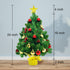 CREPRO 2ft Pre-lit Christmas Tree, Artificial Mini Christmas Tree with Lights and Christmas Ornaments, Tabletop Christmas Trees with Star Treetop for Xmas Home Party Holiday DIY Decorations(Gold)