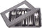 Flatware Storage Case, Silverware Storage Box Chest with Adjustable Dividers, Fabric Container Holder for Organizing Utensils, Cutlery, Flatware, Knives, Large Capacity Gray
