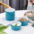 Set of 4 Bake And Serve Ceramic 12 Oz Souffle Dish Oven Safe Oven To Table Ramekins for Desserts Snacks Appetizers Casserole Creme Brulee, Teal