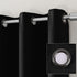 Sun Zero Nordic 2-pack Theater Grade Extreme 100% Blackout Grommet Curtain Panel Pair, 52" x 63", Black