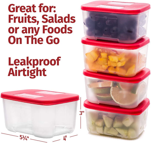 Quicker Defrost- Reusable Freezer Containers with Lids Set of 4-23.5 oz. for Soups, Leftovers, Meal Prep, Food Storage Airtight Food Storage Containers With Lids Plastic Freezer Containers Jars