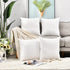 LisBiya Linen Throw Pillow Covers 18 x 18 White Decorative Textured Square Pillow Case for Sublimation Farmhouse Bed 4 Pack