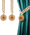 Tayis Gold Boho Curtain Tiebacks ,Outdoor Curtain Holdbacks Metal Curtain Tie for Home Office Decoration, Champagne Gold