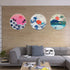 3 Pcs Japanese Wall Art Great Wave Sunset Canvas Art Prints with Frame, Sunrise Lake Landscape Nature Wall Art Painting with Hanging Roping and Nails Wall Hanging for Room(10.8x10.8 inches)