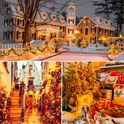 Christmas Tree Lights String Lights for Outside Waterproof 76foot 200Led Christmas Lights Outdoor Indoor Warm White 8Modes Twinkle Fairy Light Plug in