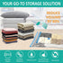 16 Pack Vacuum Storage Bags, Space Saver Bags (2 Jumbo/2 Large/3 Medium/3 Small/6 Roll) Compression Storage Bags for Comforters and Blankets, Vacuum Sealer Bags for Clothes Storage, Hand Pump Included