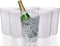 Exquisite 6 Pack Of 96 Ounce Disposable Silver Glitter Clear Plastic Ice Bucket For Parties - Good As One Large Champagne Chiller Or Classic Wine Bottle Chiller