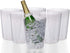 Exquisite 6 Pack Of 96 Ounce Disposable Silver Glitter Clear Plastic Ice Bucket For Parties - Good As One Large Champagne Chiller Or Classic Wine Bottle Chiller