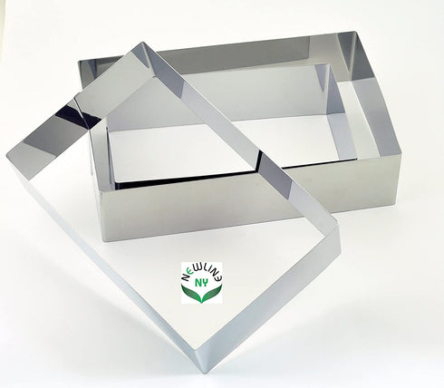NewlineNY Stainless Steel Cake Mousse Ring (Rectangular Cake Pastry Rings)