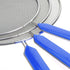 Grease Splatter Screens Guards Shields Frying Pan Pot Cooking Oil Cover Skillet Lid - Stainless Steel Mesh Blue Handle Set of 3: 8", 9.5", 11"