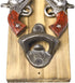 MyGift Wall Bottle Opener - Rustic Burnt Wood Western-Inspired Hanging Beer Bottle Cap Opener with Dual Old Wild West Six Shooter Revolvers Design