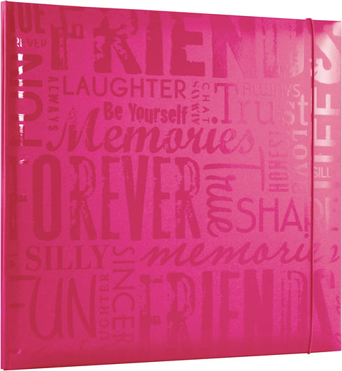 MBI 12x12 Inch Gloss Post Bound "Friends" Album, Pink (848120)