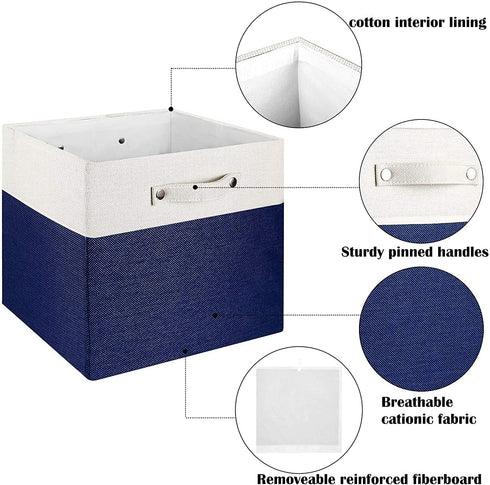 Vextronic Cube Storage Bins 13x13x13 inches Foldable Storage Baskets Fabric Storage Organizer Bins with Handles for Home and Office Shelf Closet, Toy Organizer and Clothes Storage (3 Pack)