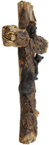 DeLeon Collections Decorative Black Bear Cubs Climbing Wall Cross - Rustic Cabin Jesus Art