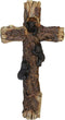 DeLeon Collections Decorative Black Bear Cubs Climbing Wall Cross - Rustic Cabin Jesus Art