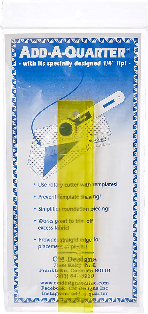 CM Designs Add-A-Quarter 6 Inch Yellow Ruler, 6"