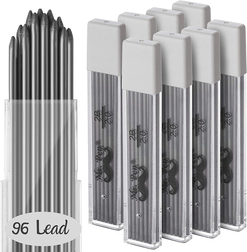 Mr. Pen- Lead Refills, 96 Pack, 2mm, Extra Bold Thickness, 2mm Pencil Lead, 2mm Drafting Lead, 2mm Mechanical Pencils Lead Refills, 2 Lead Refill