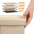 COSYLAND Ottoman with Storage Slim Folding Ottoman Footrest Foot Stool Ottoman for Room Small Tall Collapsible Fabric Ottoman Furniture with Lid Handles Toy Chest Linen Beige 16.5x16.5x10.6in