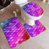 Bathroom Rugs Sets 3 Piece Non Slip Absorbent Bathroom Rugs and Mats Sets-Colorful Rainbow Mermaid Fish Scales