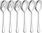 LIANYU 6 Pack Serving Spoons Set, 3 Large Serving Spoons, 3 Slotted Serving Spoons, Stainless Steel Buffet Dinner Restaurant Serving Spoons Set, Catering Serving Utensils for Party Banquet, 9.8 Inch