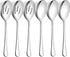 LIANYU 6 Pack Serving Spoons Set, 3 Large Serving Spoons, 3 Slotted Serving Spoons, Stainless Steel Buffet Dinner Restaurant Serving Spoons Set, Catering Serving Utensils for Party Banquet, 9.8 Inch