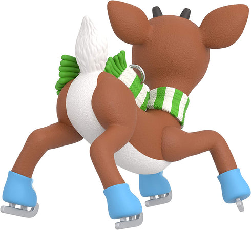 Hallmark Keepsake Christmas Ornament 2020, Rudolph the Red-Nosed Reindeer Slippery Skating, Light-Up