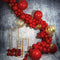 Macaron Red Balloon Arch Garland Kit-Red Balloon Gold Sequin Balloon 133Pcs for Birthday,Gender Reveal,Baby Shower,Wedding,Graduation,Christmas and Holiday Party Decoration.