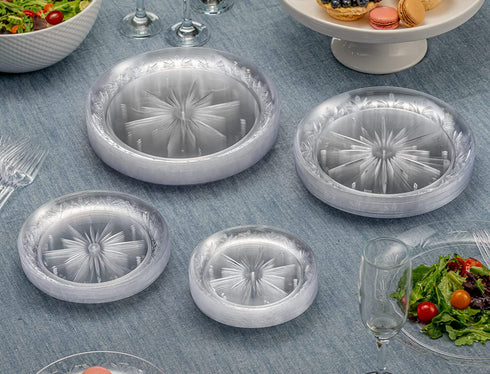 Plasticpro 9'' inch Premium Heavy Weight Crystal Clear Disposable Hard Plastic Dinnerware Party Plate Pack of 40