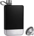 Hillside-Kit Hip Flask for Liquor 8 Oz Stainless Steel Leak proof with Funnel Flask set men flask women flask set (Black&Silver)