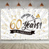 Happy 60th Birthday Backdrop Background Banner Large Men Women 60th Anniversary Backdrop Photo Booth Cheers to 60 Years Banner for 60th Birthday Party Decorations Supplies 72.8 x 43.3 inch
