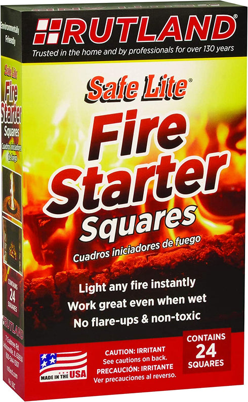 Rutland Products Safe Lite Fire Starter Squares, 24 squares - 50C