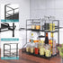 Bathroom Countertop Organizer Rack, SAUCE ZHAN Wall Mounted Spice Rack Organizer for Kitchen Counter Storage Shelf Foldable 2 Tier Cabinet Seasoning Racks Wire Makeup Organizer Shower Vanity Tray