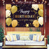 Happy Birthday Party Decorations, Extra Large Fabric Black and Gold Happy Birthday to You Sign Backdrop Banner Photo Booth Background for Indoor Outdoor Birthday Party Favor, 70.8 x 43.3 Inch